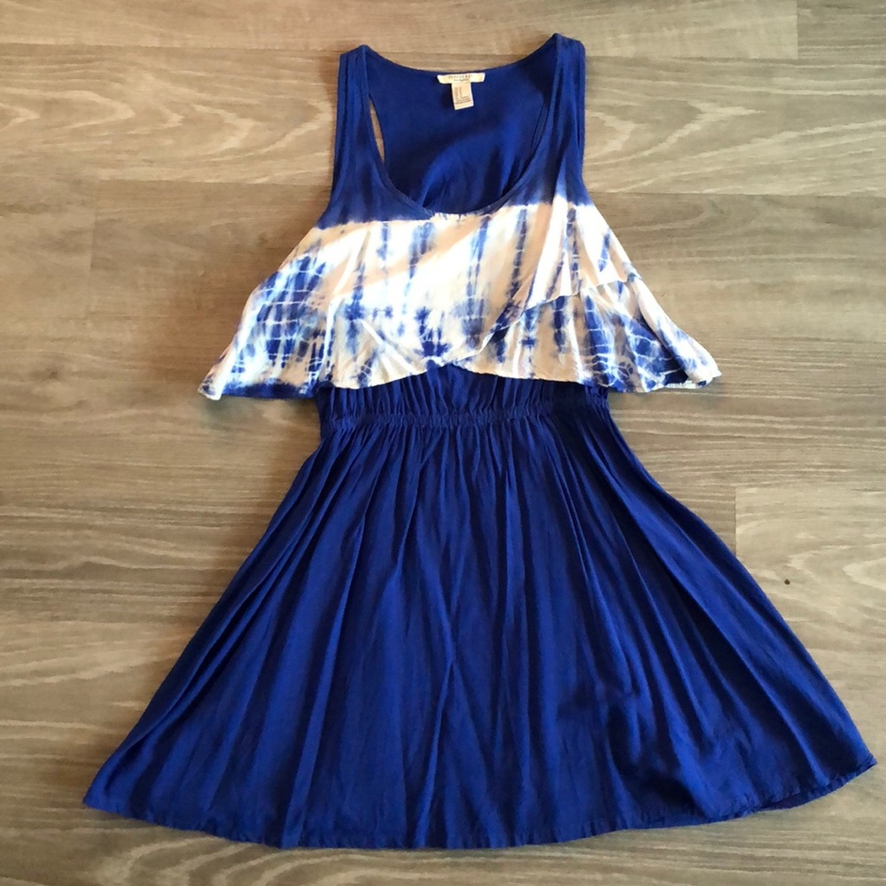 Tie dye, racer back forever 21 blue dress